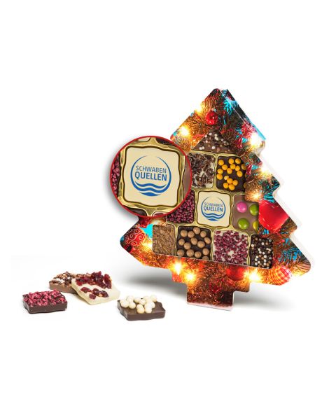 Schokini Christmas tree with logo print on the chocolate