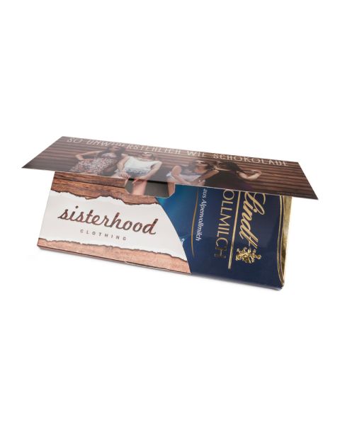 Lindt Schokoladentafel in Mailingmappe mit Werbedruck