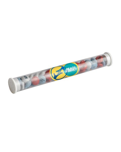 43 g printable M&M's in a test tube with promotional label