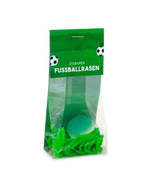 25 g Naschbeutel Fruchtgummi Fussballrasen mit Werbereiter