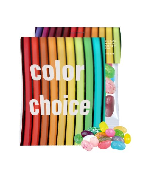 Express Jelly Beans Sweet Mix in a bag with promotional label and logo print