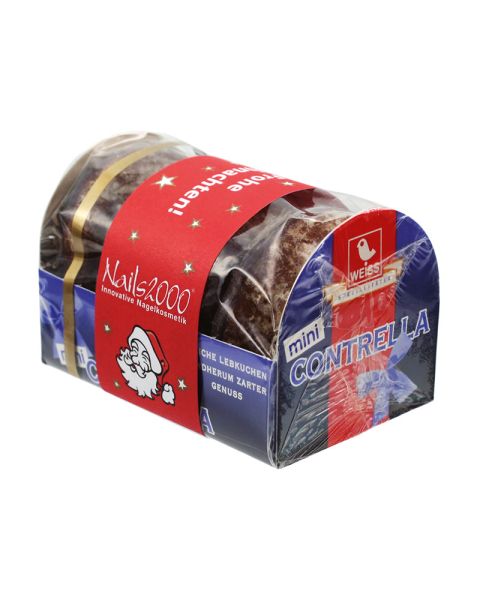 4 mini gingerbread biscuits with printed sleeve