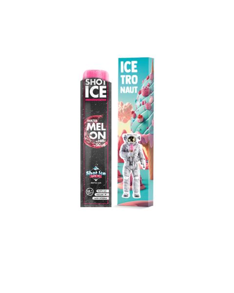 1 Shot Ice Watermelon & Hibiscus with vodka in promotional cardboard packaging with logo print