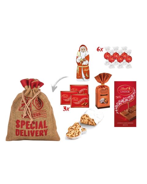 Christmas gift in jute bag No. 4 with advertising