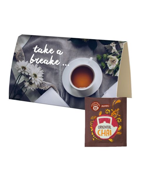 Organic Oriental CHAI tea bags in printable folding card