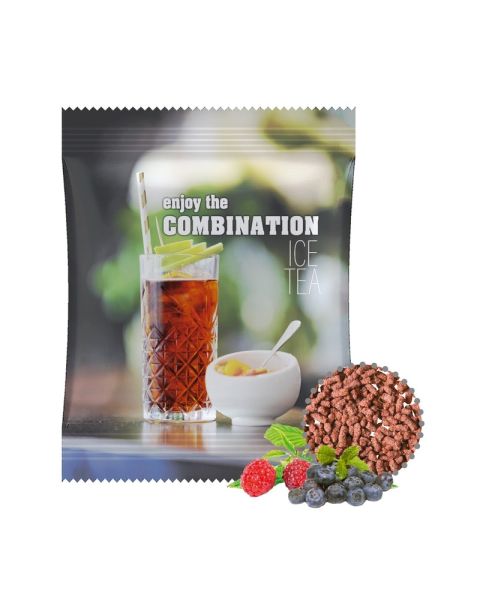 10 g instant wild fruit iced tea in promotional bag with promotional print