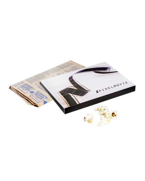 90 g microwave popcorn in promotional box with promotional print