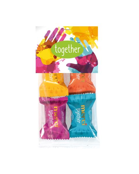 Merci Together in flat bag with advertising insert