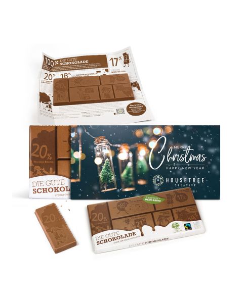 Die Gute Schokolade im X-Mas Schuber mit Werbedruck
