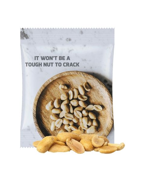10 g salted peanuts in promotional bags with promotional print