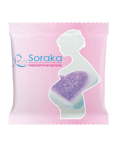 HARIBO marshmallow hearts in promotional bags with logo print