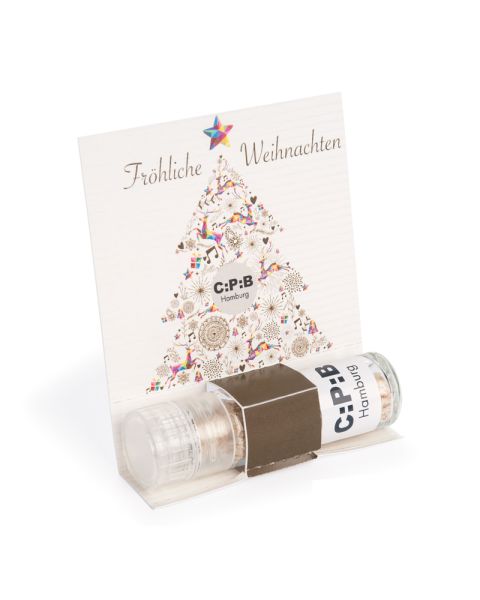 Zuckermühle Xmas mit Displaykarte und Logodruck