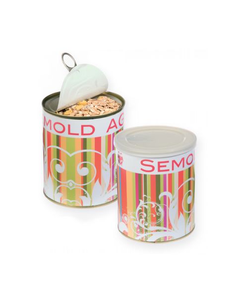 350 g Früchte Müsli in Aroma-Metalldose mit Werbebanderole