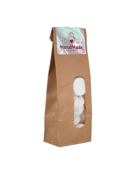 Wilhelmina peppermints in kraft paper bags with promotional label