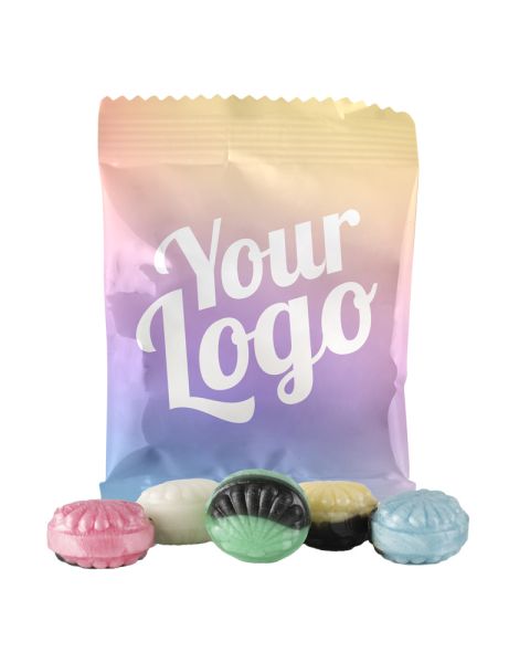 22.5 g sweets in promotional bag with print
