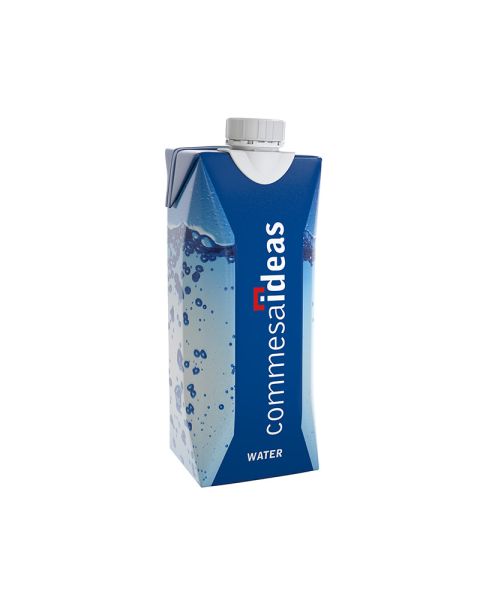 500 ml Tafelwasser still im Tetra Pak mit Werbedruck