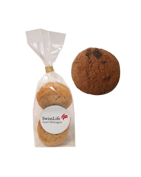Cookie Double Choc in stand-up pouch with promotional label