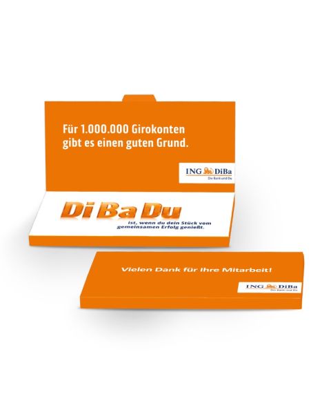 Grußkarte mit Schokoladentafel Excellence mit Werbedruck