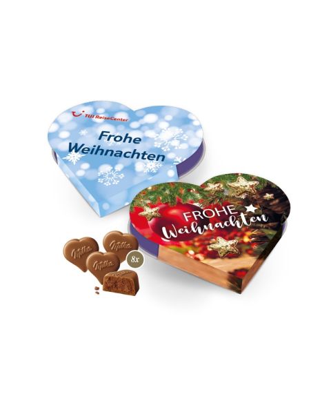 Milka pralines advertising heart with advertising print
