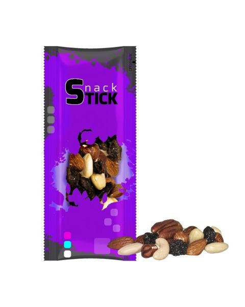 30 g organic trail mix in stick packs with promotional print