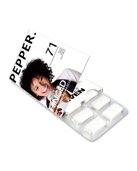 12er Kaugummi Blister Flap-Over zuckerfrei mit Werbedruck