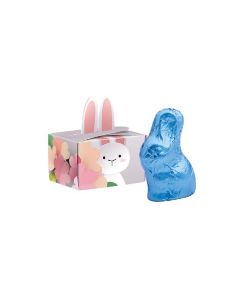 Rettergut Easter bunny in mini gift box with rabbit ears and advertising print