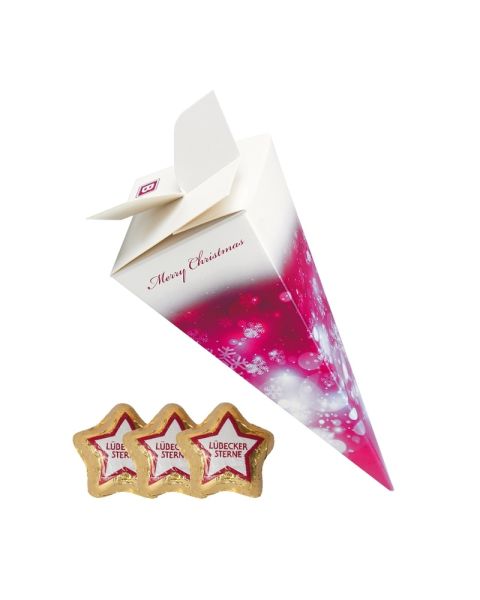 Lübeck marzipan stars in pyramid with promotional print
