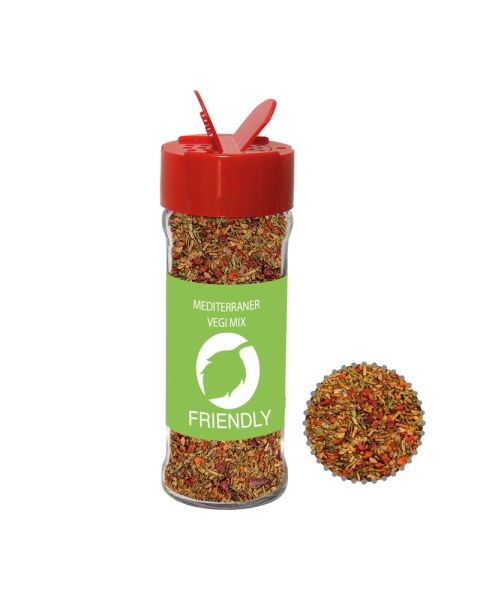35 g Gewürzmischung Mediterraner Veggie Mix im Gewürzstreuer mit Werbeetikett