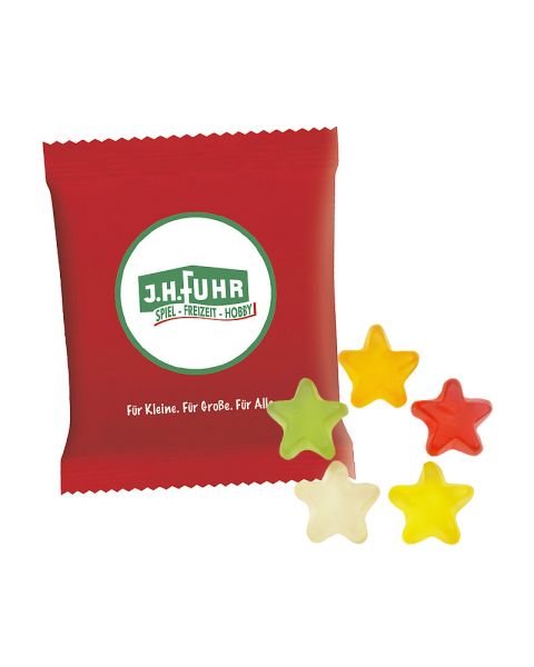 6.5 g HARIBO mini stars fruit gums in promotional bags with logo print