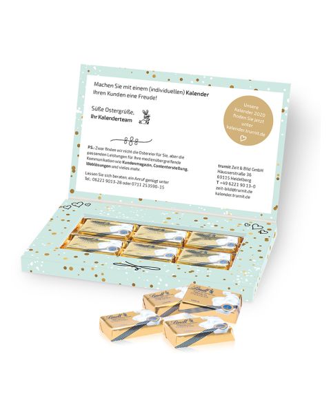Mailing gift box Lindt chocolate bars with promotional print