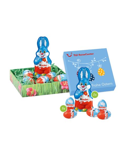 Kinder Chocolate Easter basket in promotional box with logo print