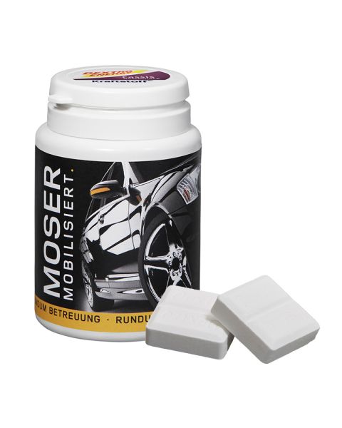 Dextro Energy promo box with promotional label and logo print