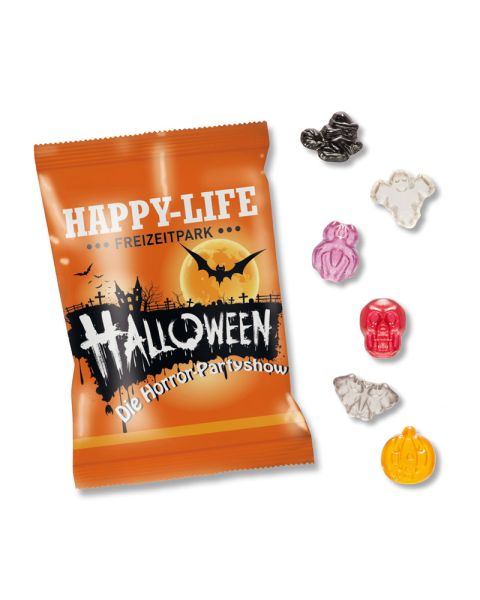 10 g Halloween fruit gums in promotional flow packs