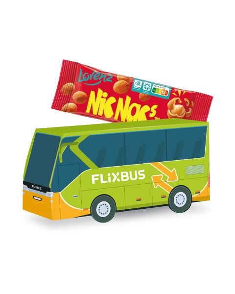 3D gift bus Lorenz Nic Nac's with promotional print