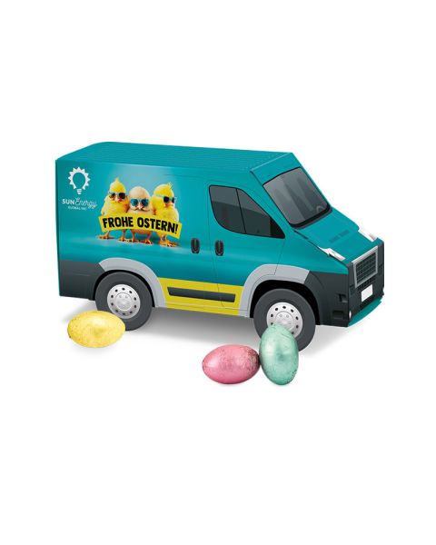 3D Easter transporter Rettergut chocolate Easter eggs with advertising print