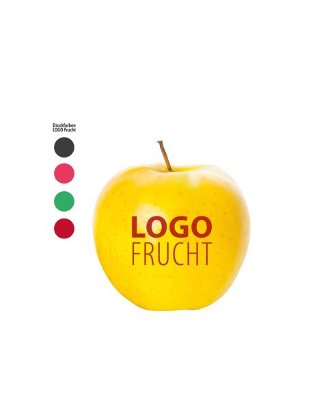PR LogoApfel gelb mit Werbedruck