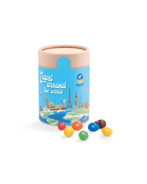 Maxi paper tin M&Ms Peanut with paper label and logo print