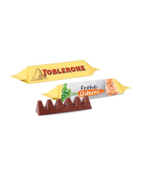 35 g Toblerone bars in promotional slips with logo print