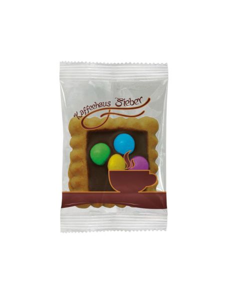8 g Leibniz Keks Kunterbunt in promotional flow pack with promotional print