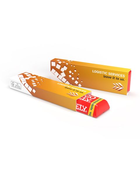 50 g Tony's Chocolonely milk chocolate bar in promotional sleeve