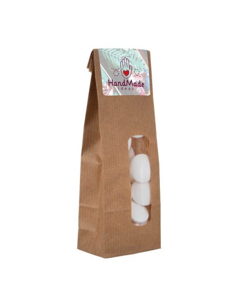 Imperial peppermints in kraft paper bags with promotional label