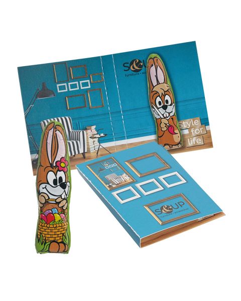 Sweet letter with mini chocolate Easter bunnies and promotional print