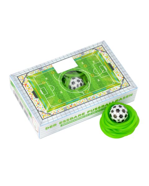 Edible football pitch box with promotional print