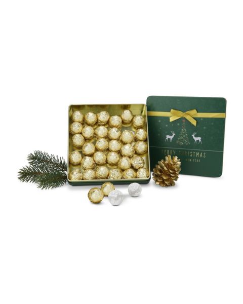 Christmas champagne truffles present