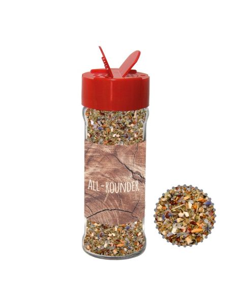 50 g organic all-purpose spice mix in a spice shaker with promotional label