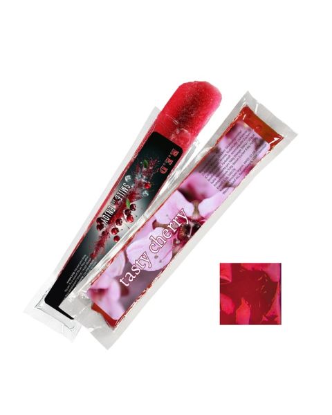 40 ml cherry/red water ice lollies with promotional label