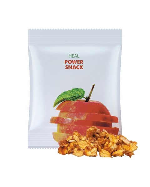 5 g organic apple pieces in promotional bag with logo print