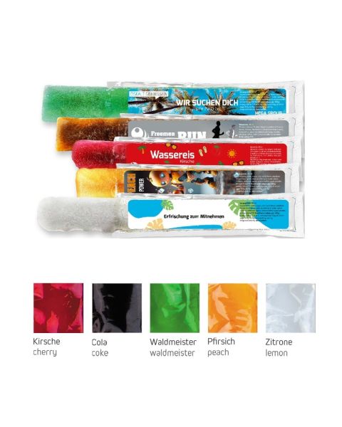 40 ml water ice cream mix with logo print