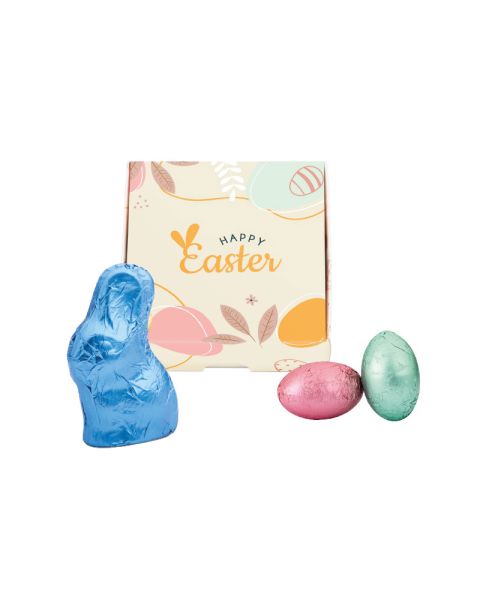 Rettergut Easter chocolate assortment in mini hinged box with promotional print