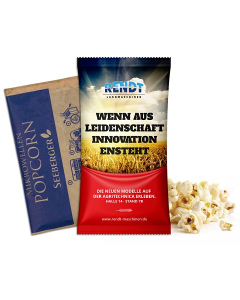 90 g sweet microwave popcorn in promotional bags with logo print